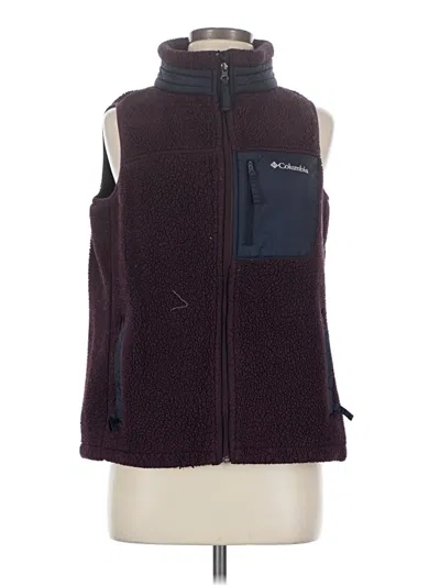 Pre-owned Columbia Vest In Burgundy