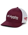 Columbia Virginia Tech Hokies Pfg Stretch Cap In Maroon,white