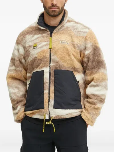 Columbia Quilted Fleece Jacket In Brown