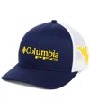 Columbia West Virginia Mountaineers Pfg Stretch Fitted Cap In Navy,white