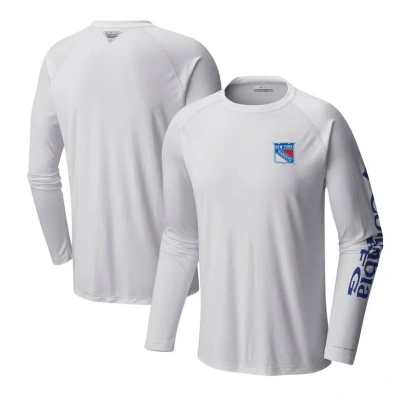 Columbia White New York Rangers Terminal Tackle Omni-shade Raglan Long Sleeve T-shirt