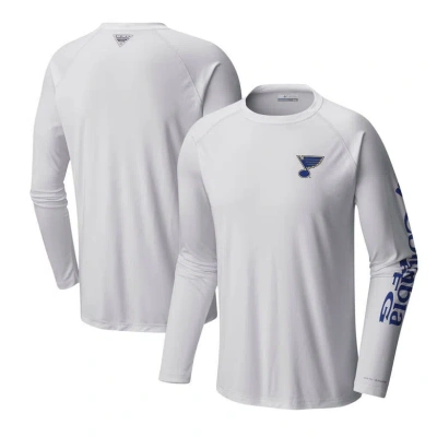 Columbia White St. Louis Blues Terminal Tackle Omni-shade Raglan Long Sleeve T-shirt