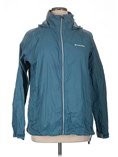 Pre-owned Columbia Windbreaker Jacket In Blue