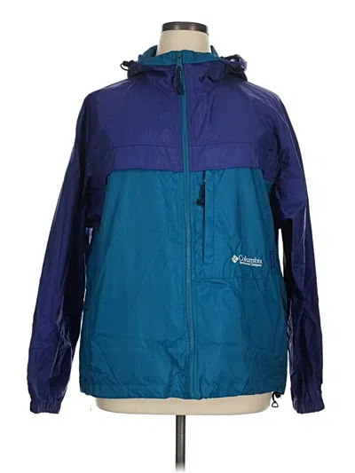 Pre-owned Columbia Windbreaker Jacket In Blue