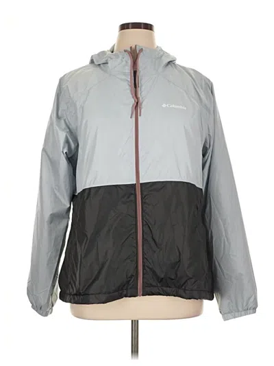 Pre-owned Columbia Windbreaker Jacket In Gray