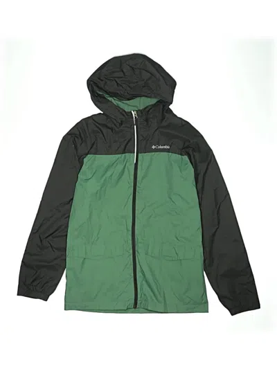 Pre-owned Columbia Kids' Windbreaker Jacket In Green