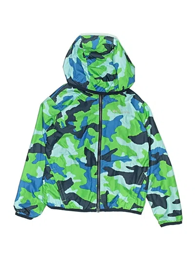 Pre-owned Columbia Kids' Windbreaker Jacket In Green