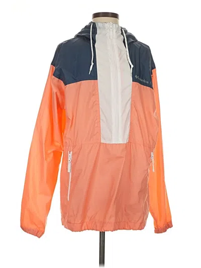 Pre-owned Columbia Windbreaker Jacket In Orange