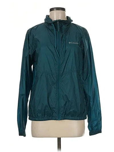 Pre-owned Columbia Windbreaker Jacket In Teal
