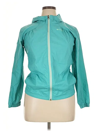 Pre-owned Columbia Windbreaker Jacket In Teal