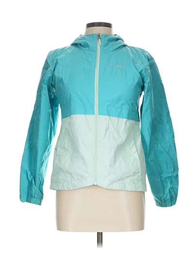 Pre-owned Columbia Windbreaker Jacket In Teal