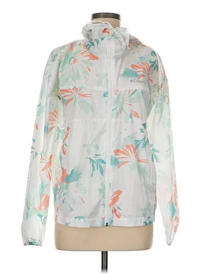 Pre-owned Columbia Windbreaker Jacket In White