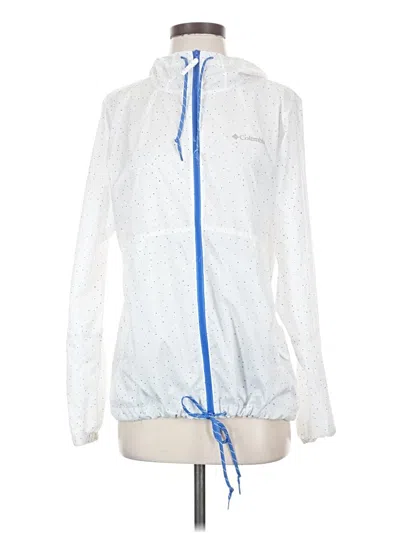 Pre-owned Columbia Windbreaker Jacket In White