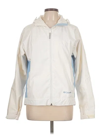 Pre-owned Columbia Windbreaker Jacket In White