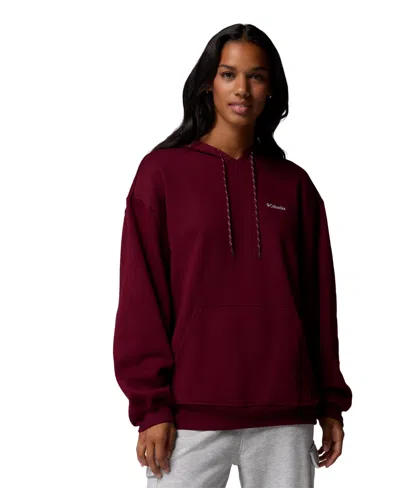 Columbia Women's Aldermore Long Sleeve Hoodie Top In Burgundy