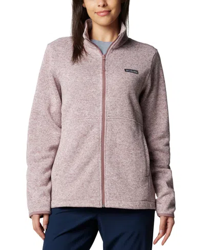 Columbia Women's Alto Pass Full-zip Stretch Fleece Top In Fig Heather