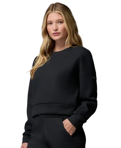 Columbia Amazesweats Logo-print Cropped Sweatshirt In Black
