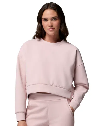 Columbia Women's Amaze Heavyweight Relaxed-fit Cropped Sweatshirt In Pink