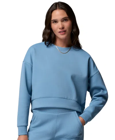 Columbia Women's Amaze Heavyweight Relaxed-fit Cropped Sweatshirt In Blue