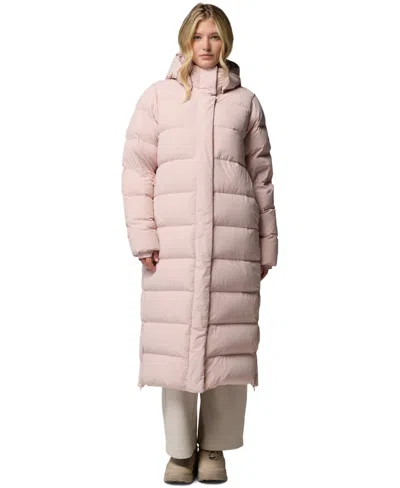 Columbia Women's Amaze Long Hooded Puffer Jacket In Pink