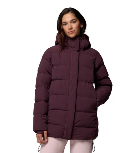 Columbia Women's Amaze Puff Hooded Down Jacket In Burgundy