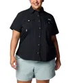 Columbia Women's Bahama Ii Button-down Short-sleeve Top In Black