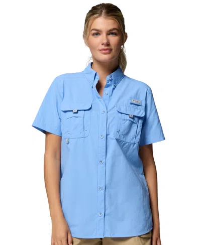 Columbia Women's Bahama Ii Rod-holder Short-sleeve Shirt In Blue