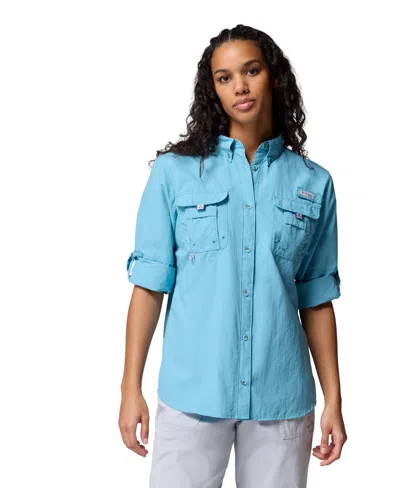 Columbia Women's Bahama Ii Roll-up Long-sleeve Top In Blue