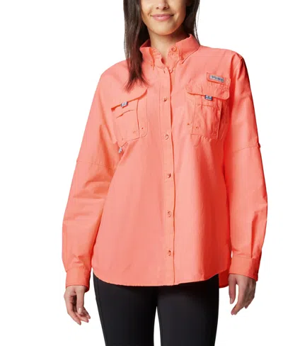 Columbia Women's Bahama Ii Roll-up Long-sleeve Top In Pink