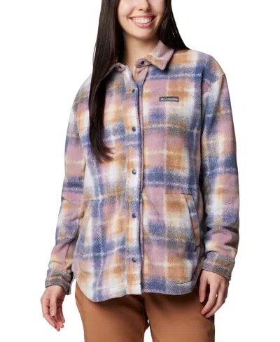 Columbia Women's Benton Springs Ii Fleece Shirt Jacket In Chalk Omblur Tonal