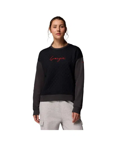Columbia Women's Black Georgia Bulldogs Collegiate Hart Mountain Quilted Sweatshirt