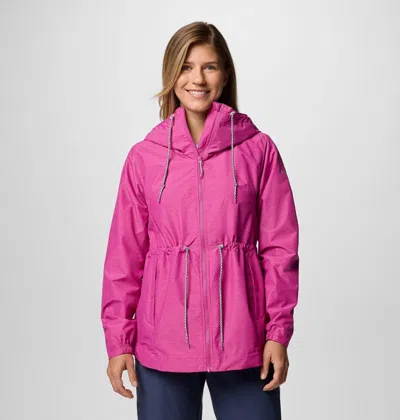Columbia Women's  Lillian Ridge Ii Jacket Fuchsia Full Zip Hooded Outdoor Jax291 In Multi