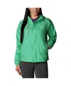 COLUMBIA WOMEN'S COLUMBIA RAVE GREEN SEATTLE SOUNDERS FC FLASH CHALLENGER OMNI-SHADE FULL-ZIP WINDBREAKER