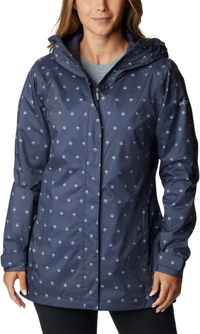 Columbia Women's  Splash A Little Ii Jacket Blue Polka Dot Full Zip Kfc310