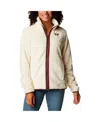 Columbia Women's Cream Virginia Tech Hokies Fireside Ii Sherpa Full-zip Jacket In Neutral