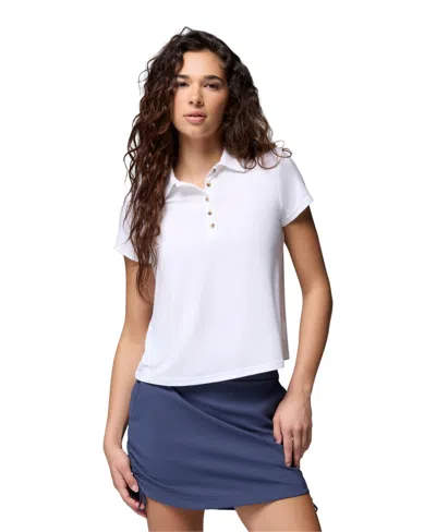 Columbia Women's Csc Soft Stretch Short-sleeve Polo T-shirt In White