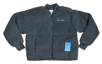 Columbia Women's Full Zip Insulated Faux Sherpa Fleece In Shark In Gray