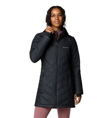 Columbia Women's Heavenly Long Hooded Insulated Water-resistant Jacket In Green