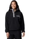 Columbia Women's Helvetia Ii Cropped Sherpa Half Snap Fleece In Black