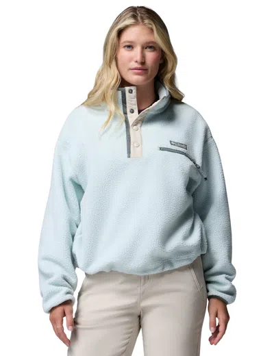Columbia Women's Helvetia Ii Cropped Sherpa Half Snap Fleece In Blue
