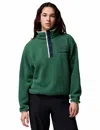 Columbia Women's Helvetia Ii Cropped Sherpa Half Snap Fleece In Green