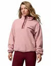 Columbia Women's Helvetia Ii Cropped Sherpa Half Snap Fleece In Pink
