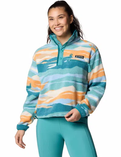 Columbia Women's Helvetia Ii Cropped Sherpa Half Snap Printed Fleece In Blue
