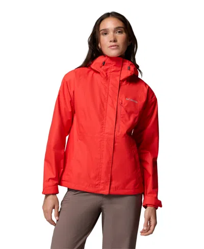 Columbia Women's Hikebound Ii Hooded Waterproof Jacket In Red