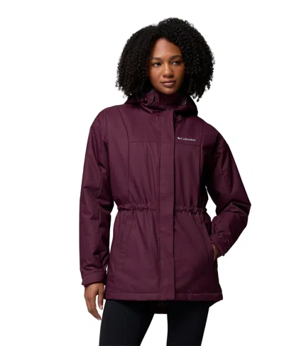 Columbia Women's Hikebound Ii Long Waterproof Insulated Hooded Jacket In Burgundy