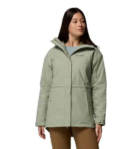 Columbia Women's Hikebound Ii Long Waterproof Insulated Hooded Jacket In Green