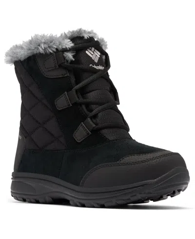Columbia Women's Ice Maiden Shorty Waterproof Insulated Lace-up Boots In Black
