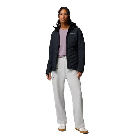Columbia Women's Joy Peak Ii Hooded Puffer Fleece-lined Jacket In Black