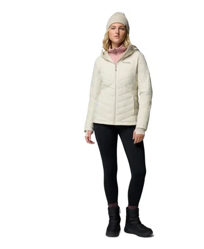 Columbia Women's Joy Peak Ii Hooded Puffer Fleece-lined Jacket In White