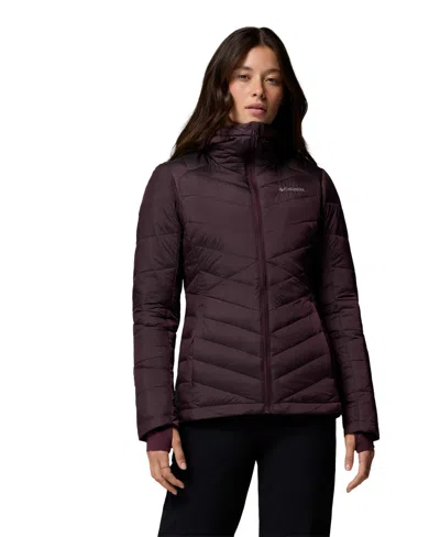 Columbia Women's Joy Peak Ii Hooded Puffer Fleece-lined Jacket In Burgundy